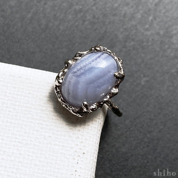 ブルーレースアゲートのリング【Melty ring＜Blue lace agate＞】 3枚目の画像