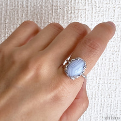 ブルーレースアゲートのリング【Melty ring＜Blue lace agate＞】 5枚目の画像