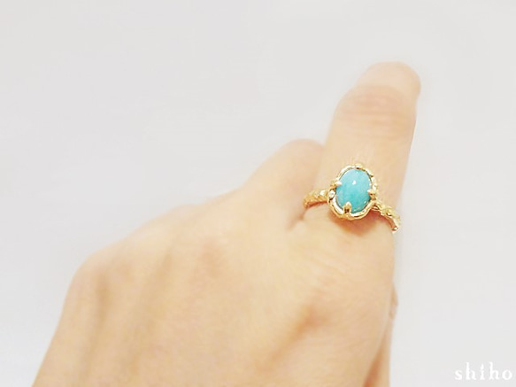 アマゾナイトのリング【Melty ring＜Amazonite＞】 2枚目の画像