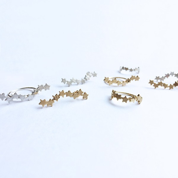 小さな星のピアス【little star line pierce(gd)】 9枚目の画像