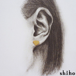 宝石のシルエットをかたどったピアス【silhouette pierce(gd)＜石なし＞】 3枚目の画像