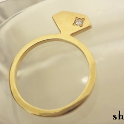 silhouette ring（gd）＜石あり＞ 1枚目の画像