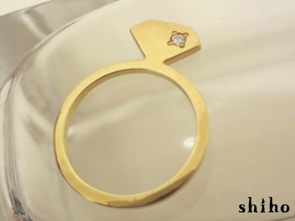 silhouette ring（gd）＜石あり＞ 1枚目の画像