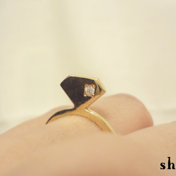 silhouette ring（gd）＜石あり＞ 2枚目の画像