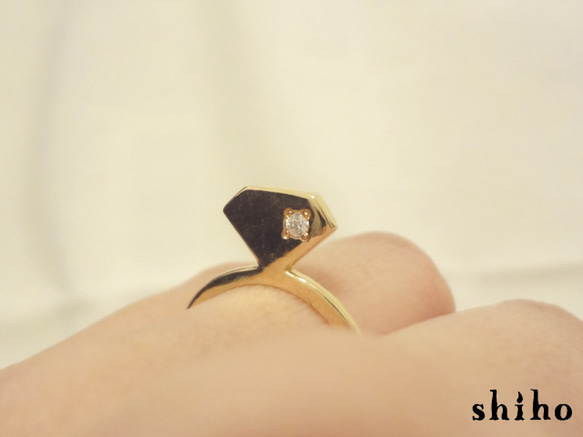 silhouette ring（gd）＜石あり＞ 2枚目の画像