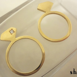 silhouette ring（gd）＜石あり＞ 3枚目の画像