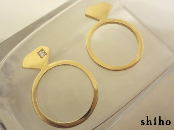 silhouette ring（gd）＜石あり＞ 3枚目の画像