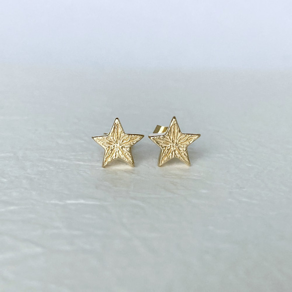 凛と輝く1つ星ピアス【star pierce(gd)】 1枚目の画像