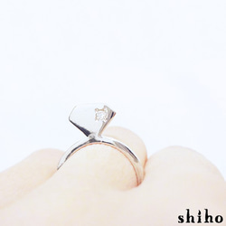 宝石のシルエットをかたどったリング【silhouette ring(sv)＜石あり＞】 3枚目の画像