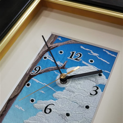 刺しゅう飾り時計「雫と源（想）」 3枚目の画像