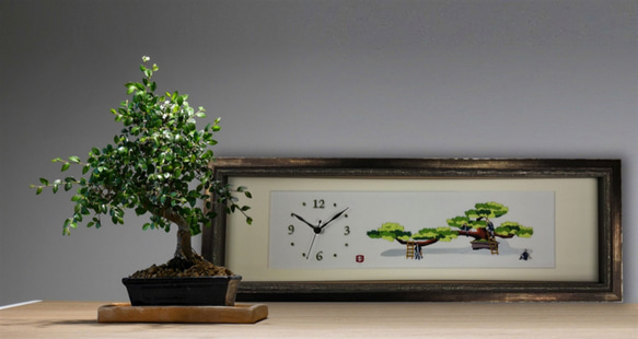 刺しゅう飾り時計「ＢＯＮＳＡＩ」 1枚目の画像