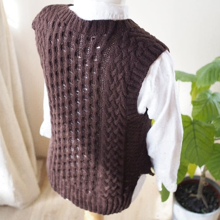 【Creema限定】ヤク100%　チョコブラウンベスト