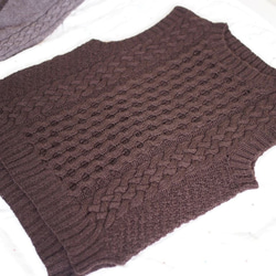 【Creema限定】ヤク100%　チョコブラウンベスト 2枚目の画像