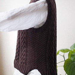 【Creema限定】ヤク100%　チョコブラウンベスト 3枚目の画像