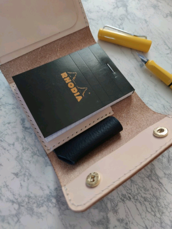 最強のメモパッド　ロディア　Rhodia　本革ヌメ革レザーカバー　 6枚目の画像