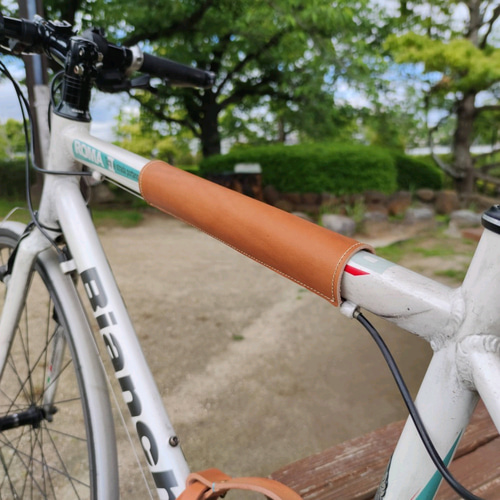 本革ヌメ革 サドルレザー 自転車チューブトップカバー フレーム