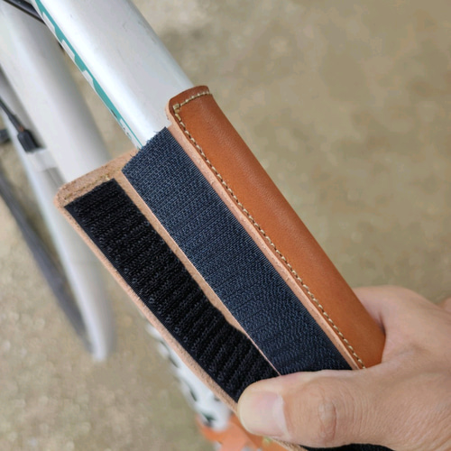 本革ヌメ革 サドルレザー 自転車チューブトップカバー フレーム