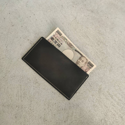 本革ヌメ革　レザー　財布　札入れ　栃木レザーのミニマムウォレット　選べるカラー 2枚目の画像
