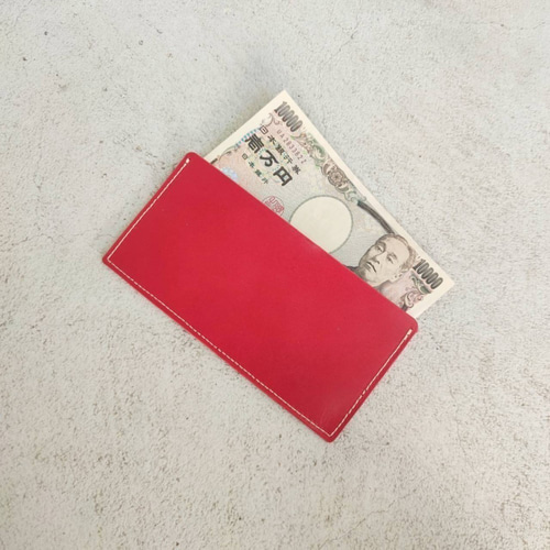 栃木レザーの本革ミニ財布》紙幣がぴったり収まるシンプル札入れ
