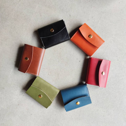 本革ヌメ革栃木レザーのコンパクトなミニ折り財布 お札を折らずに収納