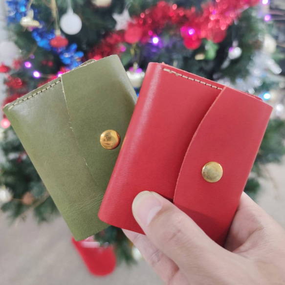 Creema限定　春財布選べる2つセット　本革ヌメ革栃木レザーのコンパクトなミニ財布　お札を折らずに収納 また 小銭