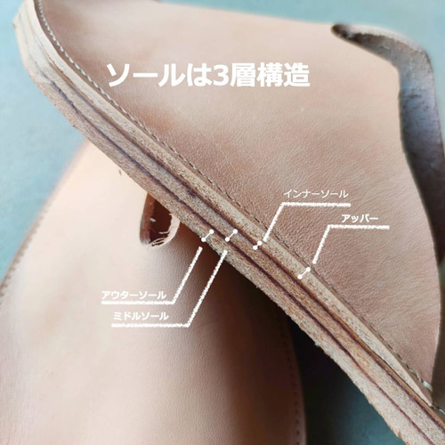 本革ヌメ革栃木レザーのルームシューズ 底厚タイプ ルームスリッパ