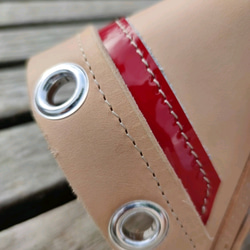 本革　ヌメ革　タープアダプター　テントアダプター　ワンポイントの差し色で個性をプラス 6枚目の画像