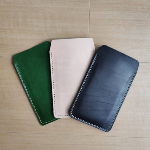 本革スマホスリーブケース｜ヌメ革・クロムエクセル・コードバン対応