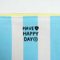 【Sky Blue】Smile Flat Pouch 第3張的照片