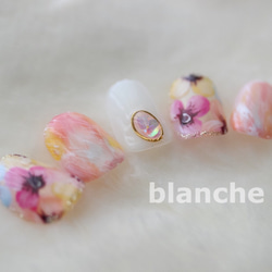 BLANCHE★ジェルネイル パンジーネイル 2枚目の画像