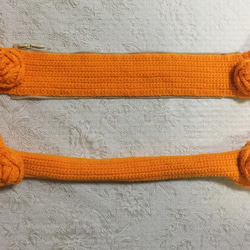 オレンジ/バラ/バッグハンドルカバー/編み物/手編み/ハンドメイド/LVバッグハンドルカバー26cm 2枚目の画像