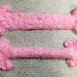 ピンク/ふわふわバッグハンドルカバー/編み物/手編み/LVバッグハンドルカバー26cm 2枚目の画像