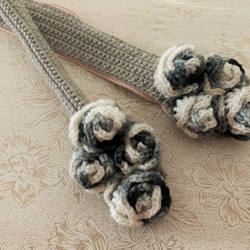 ミックス色/手編みのベッドカバー/お花モチーフのベッドカバー