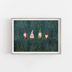 ノーム、森のフェアリーライト クリスマス飾り クリスマス雑貨 ポスター 4枚目の画像