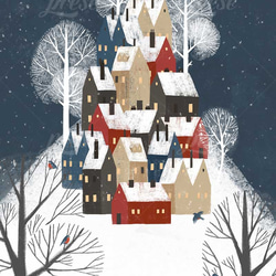 マジックウインター、冬の家々 ホワイトヴィレッジ 雪 村 ポスター 5枚目の画像