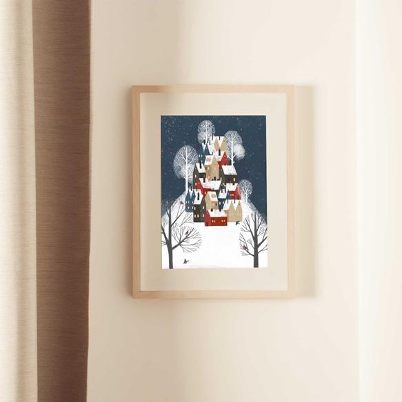マジックウインター、冬の家々 ホワイトヴィレッジ 雪 村 ポスター 3枚目の画像