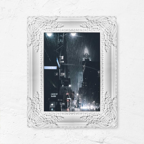 雨の夜のニューヨーク・シティ、クライスラービル 2枚目の画像