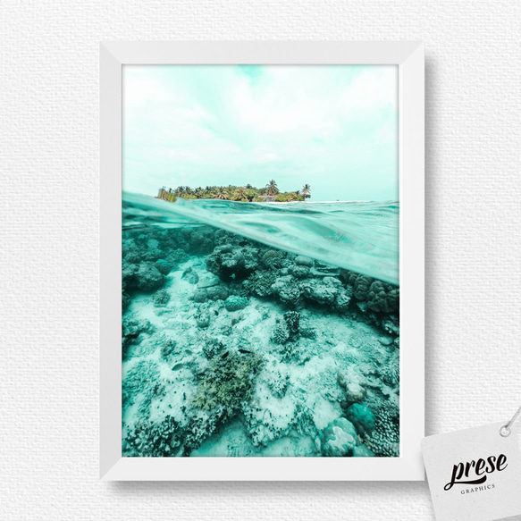 エメラルドグリーンのモルディブの海 2枚目の画像