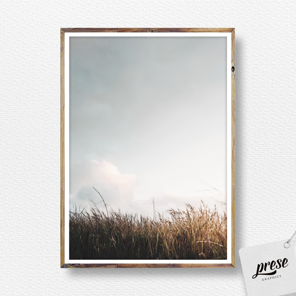 草原の風に吹かれて - 静寂と安らぎを誘う自然風景「ヨーロッパの空」アートポスター 3枚目の画像