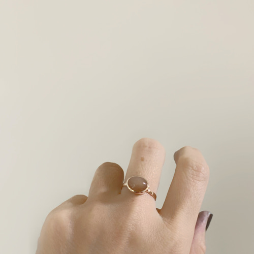 ete 美品 K10イエローゴールド オレンジムーンストーンリング 5号 楽天