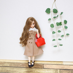 ドール服　トレンチワンピース 1枚目の画像