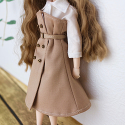 ドール服　トレンチワンピース 3枚目の画像