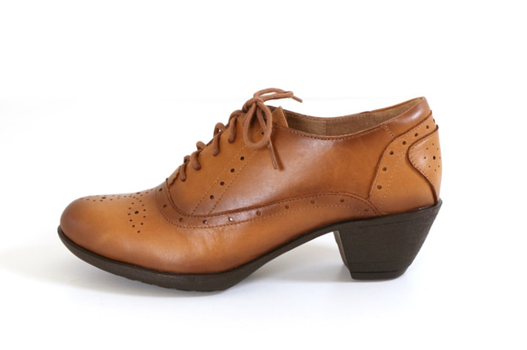 Maffeo 牛津鞋 女爵的秘密 氣墊軟Q底 漸層煙熏蠟感皮革 真皮厚鞋墊 (6258黑色/紅色/棕色) 第8張的照片