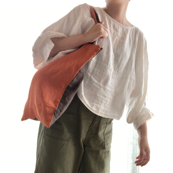 linen tote bag （にんじん）リネントート　トートバッグ 1枚目の画像