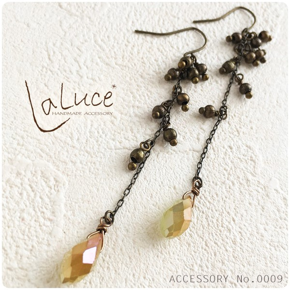 橙×黄　クラシカルドロップ　ピアス／イヤリング　　　　　　　　　　　　　Accessory No.0009 2枚目の画像