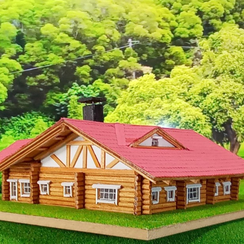 Nゲージサイズハンドメイドミニチュアログハウス その他雑貨