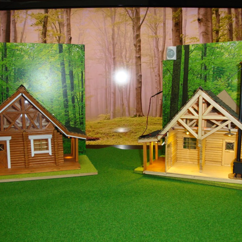 Gゲージ 自作ミニチュアログハウス模型 Gゲージ 自作ミニチュアログ