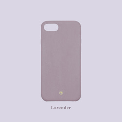 客製化多色真皮小羊皮系列馬卡龍夢幻色彩薰衣草紫色iPhone手機殼 第1張的照片