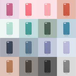 客製化多色真皮革系列馬卡龍夢幻色彩粉紫色iPhone手機殼 第3張的照片