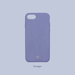 客製化多色真皮小羊皮系列馬卡龍夢幻色彩紫色iPhone手機殼 第1張的照片